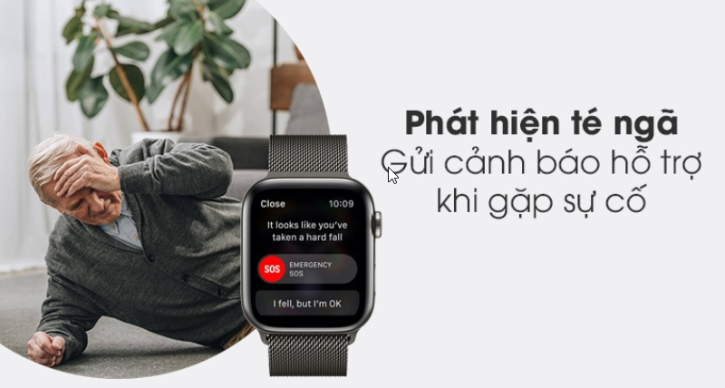 Apple Watch S6 LTE 44mm viền thép dây thép sẽ gửi cảnh báo khi phát hiện té ngã